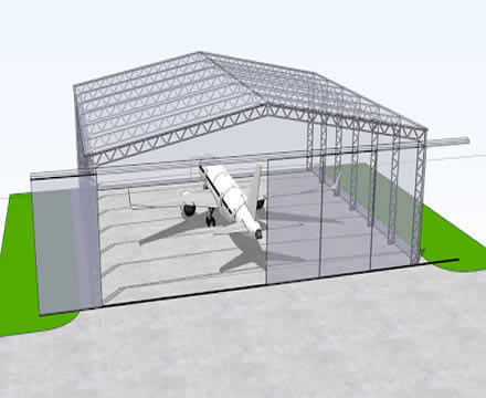 Sostituzione in acciaio sofisticata Hangar 5m - 6m Altezza Hangar aereo in metallo