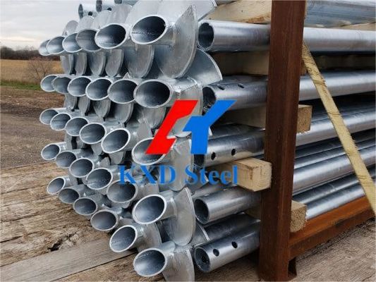 Sistema di fondazione di stagno di acciaio prefabbricato galvanizzato a caldo per ancoraggio elicoidale