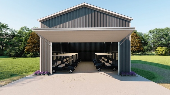 Garage per auto da golf prefabbricato in acciaio su misura in Cina, tettoia, capannone, garage con struttura in acciaio